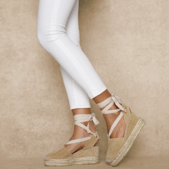 Ralph Lauren Black Label Shoes - Ralph Lauren Collection Uma Tan Suede Espadrilles